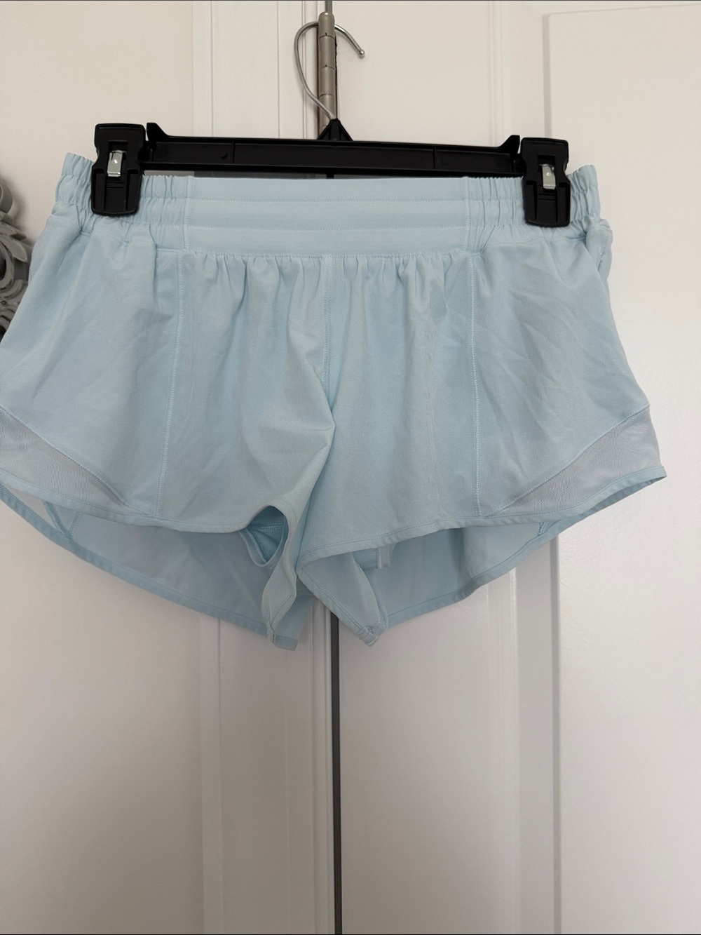 lululemon athletica light blue athletic shorts tag visible